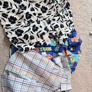 Floral and Plaid Button Down Shirts - 3T